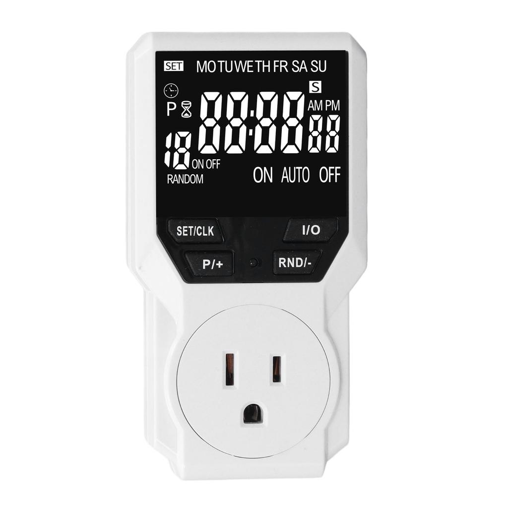 Outlet Timer Large VA Screen Multi Functional Countdown Short Cycle Timer Plug for Indoor US 120V