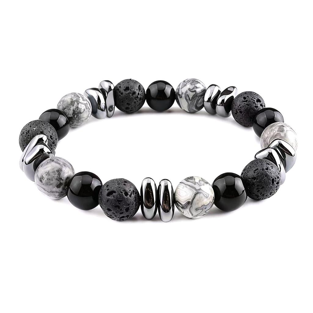 1Pcs Male irregular stone bracelet, striped agate necklace,  accessory, vintage bracelet