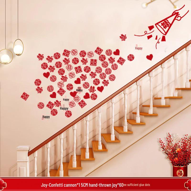 2025 Stylish Xi Character Sticker for Wedding Room and Stairway Decoration