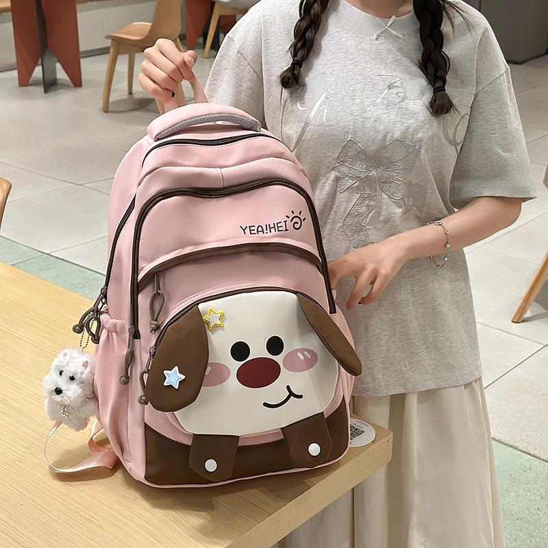 New Japanese ins high value fresh and sweet original style cute dog backpack female spine large capacity backpack
