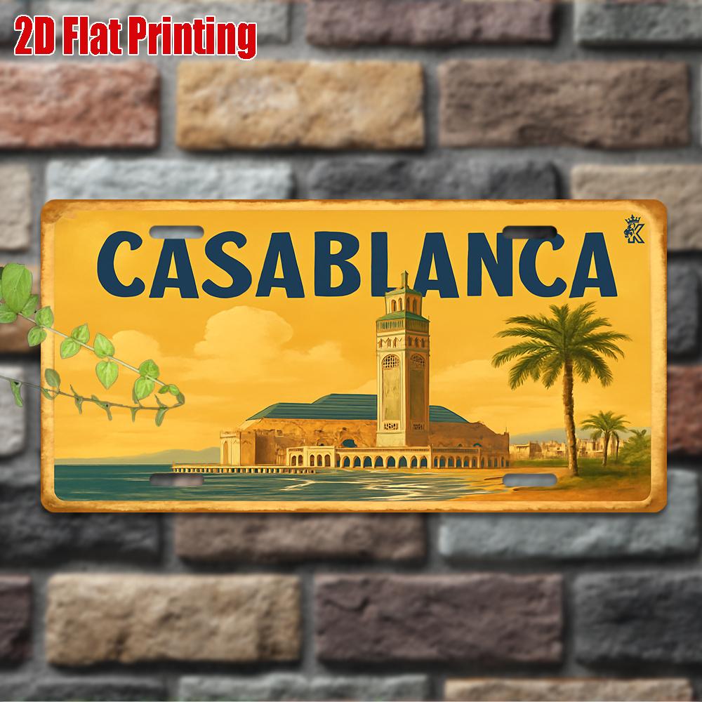 

D Flatpc Vintage Metal Sign Only for Decoration Decorative Sign (xcm) CASABLANCA Aluminum SignBeach House Wall Decor 15x30cm(5.9x7.8inch)