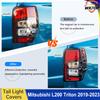 Tail Light Covers For Mitsubishi L200 Triton 2019-2025 Protector Cover ABS Rear Lamp Hoods Car Exterior Accessorie