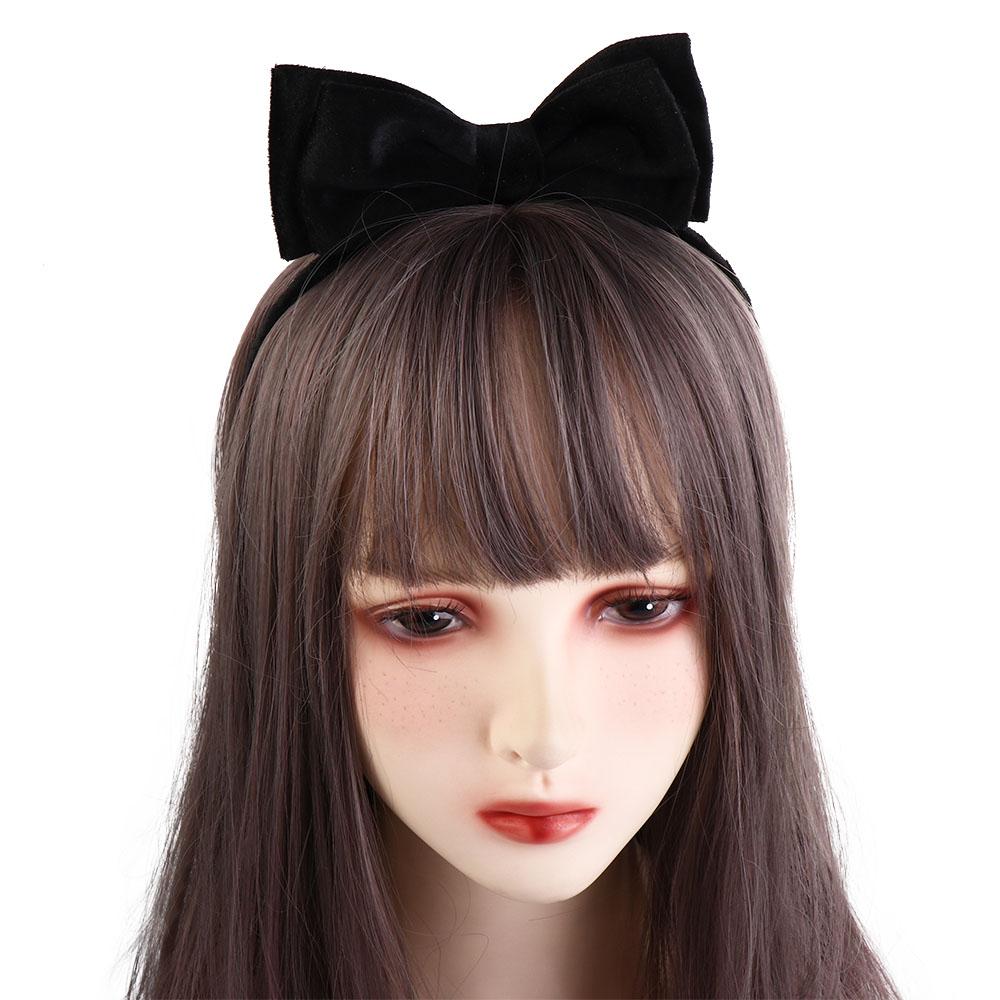 Girls Non-slip Cloth Sweet Decoration Velvet Bow Hair Band Children Hair Band Princess Hair Hoop