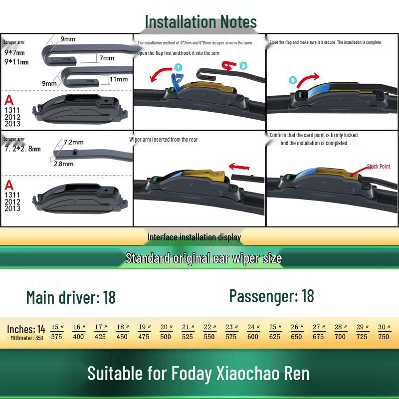 Wycieraczka samochodowa Foday Xiaochao Ren: Bezramkowe Wielofunkcyjne Ciche Pióro Gumowe