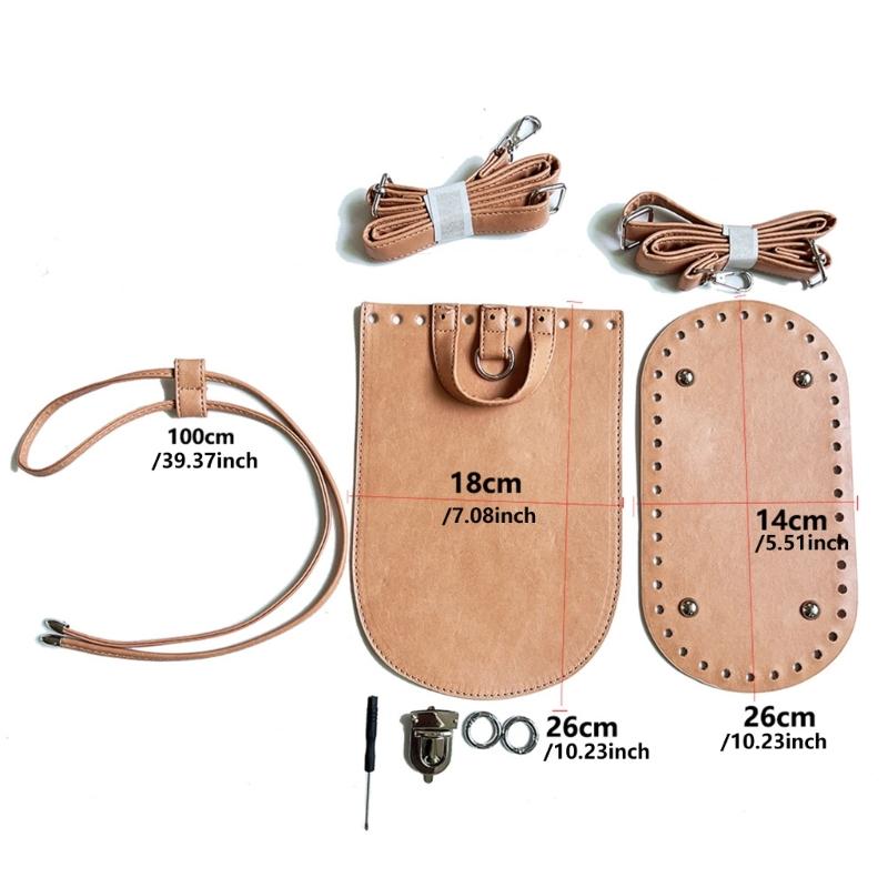 Crochet Bag Making Kit With PU Leather Backpack Bottom Base Flip Cover Adjustable Strap And Lock Buckle For DIY Projects