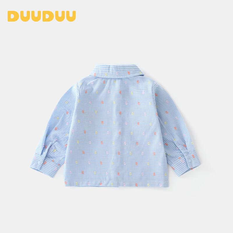 DUUDUU Baby Plaid Long-Sleeve Cotton Shirt