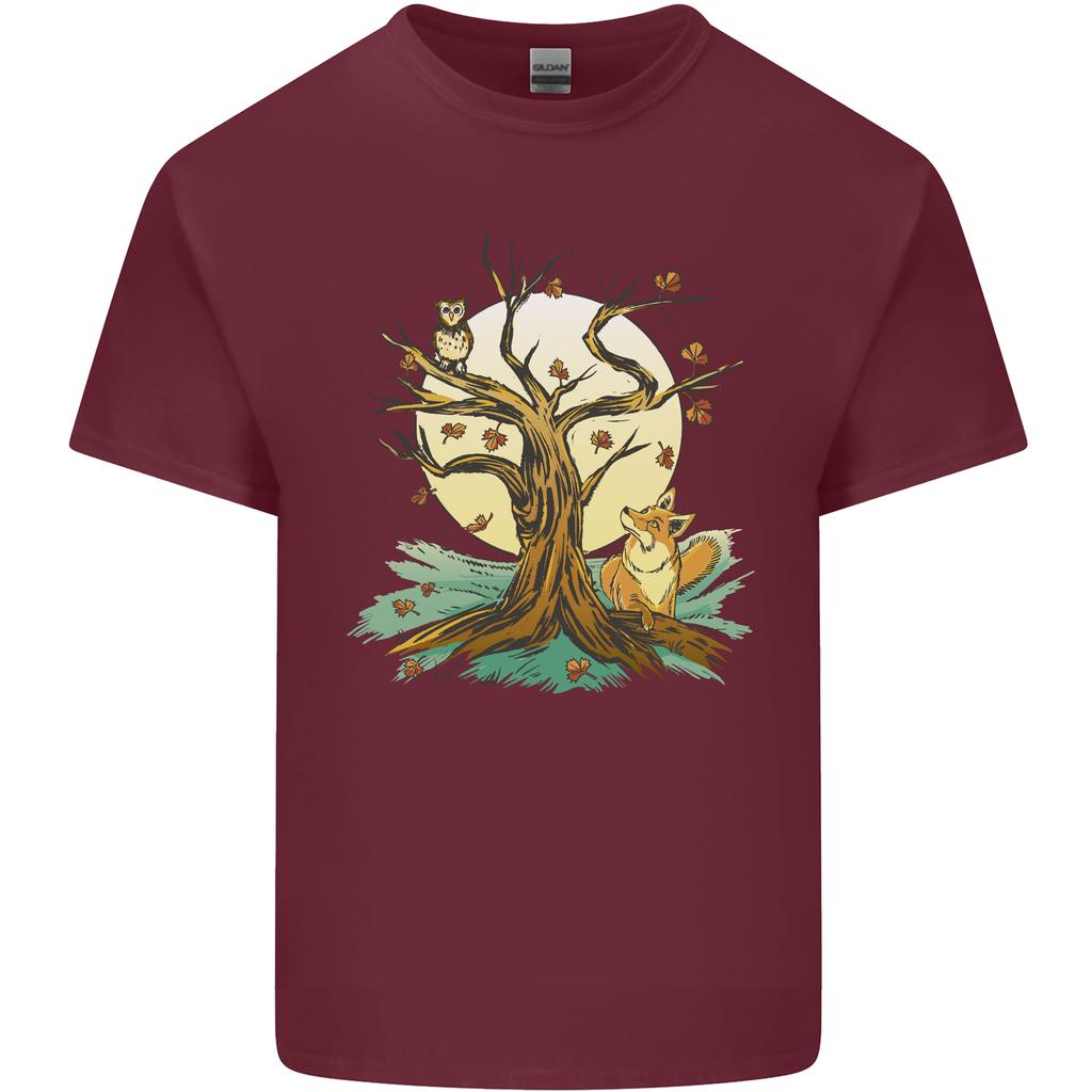 An Owl and Fox Tree Nature Ecology Unisexs Light Cotton TShirt