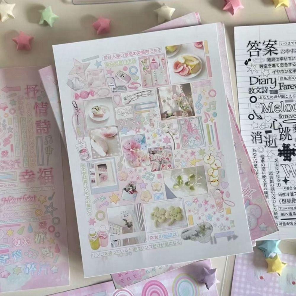 Creative 24 Pages Sticker Book Japanese Style DIY Diary Sticker Gift Cartoon Scrapbook Sticker Stationery Supplies