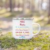 Merci Maitre & Maitresse Printed Enamel Mug Creative Coffee Cups Drink Dessert Milk Cup Mugs Handle Drinkware Gifts for Teacher