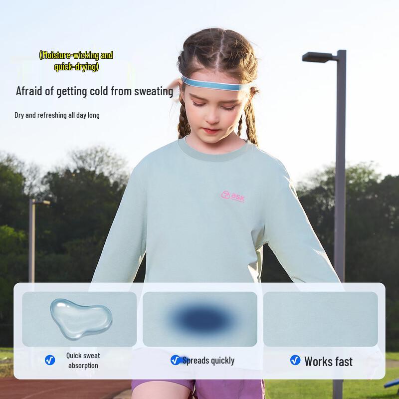 ASK JUNIOR Kids Quick-Dry Long Sleeve T-Shirt 150