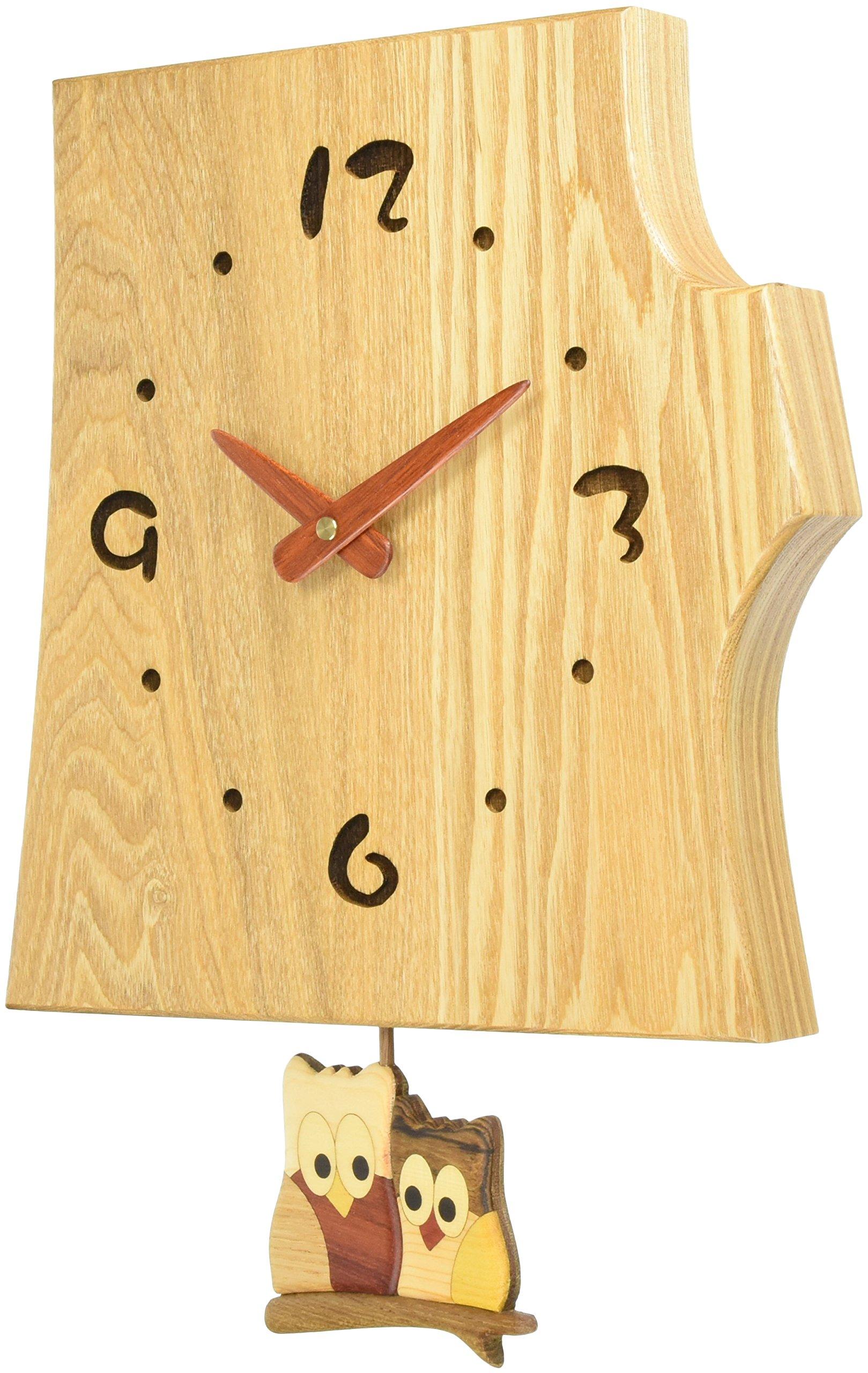 

Studio Pecker Inlay Stump Pendulum Clock Owl F40-1