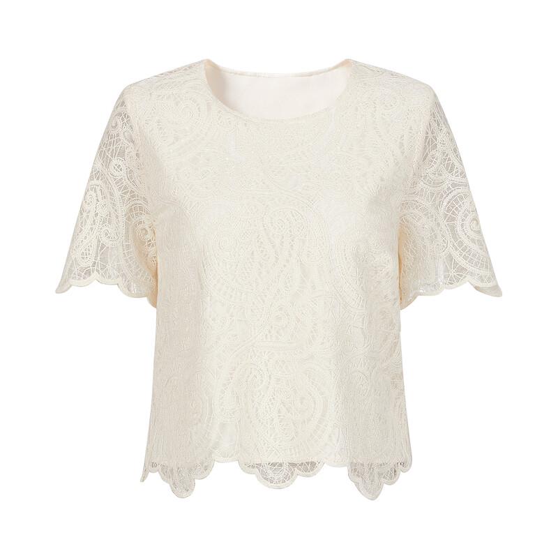 JUZI ANNACO Soft Glow Elegant Lace Top & Skirt Set