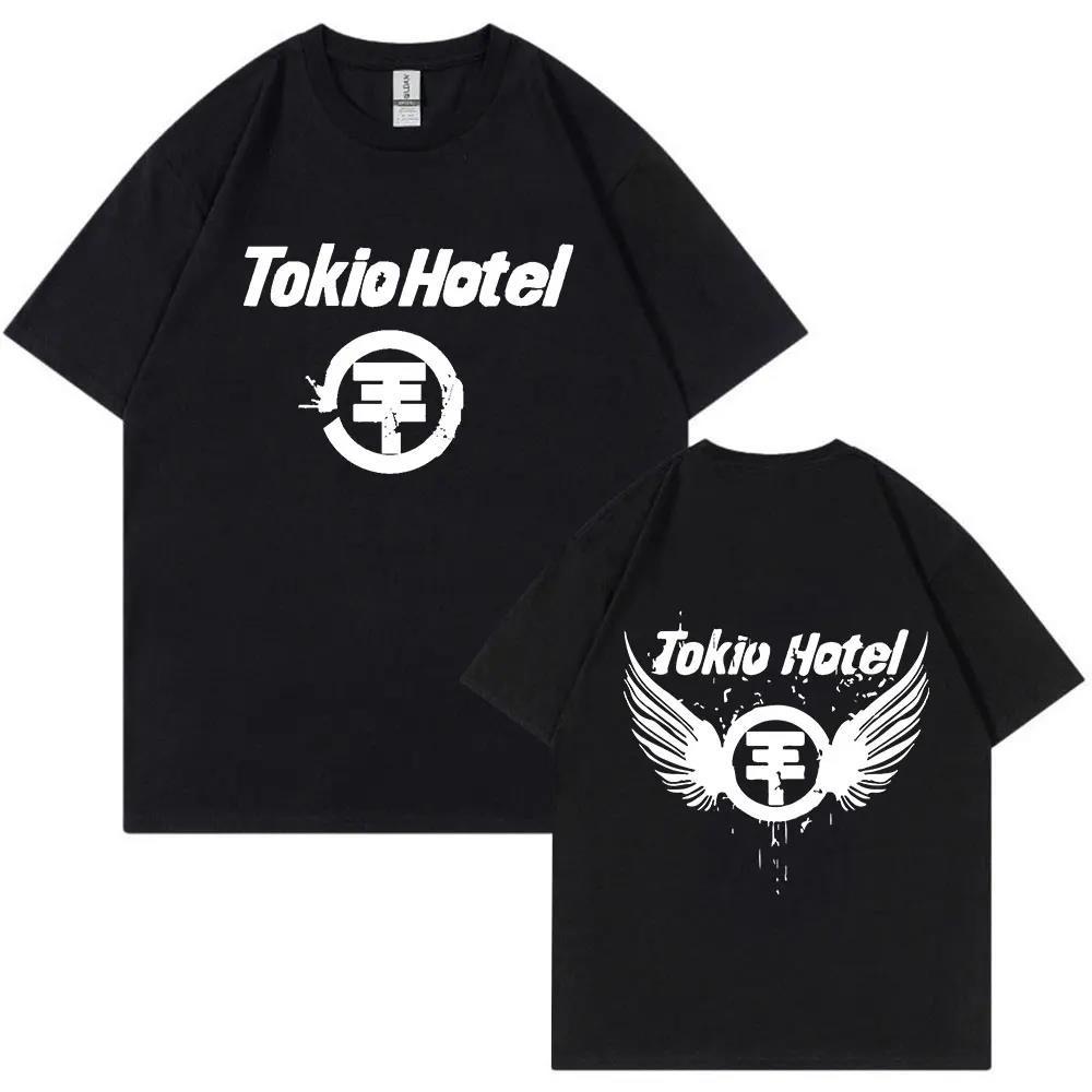 Camiseta com Estampa Gráfica Rock Band Tokio Hotel Kaulitz Moda Punk Manga Curta Casual Hip Hop Streetwear Tamanho Plus Camiseta Feminina
