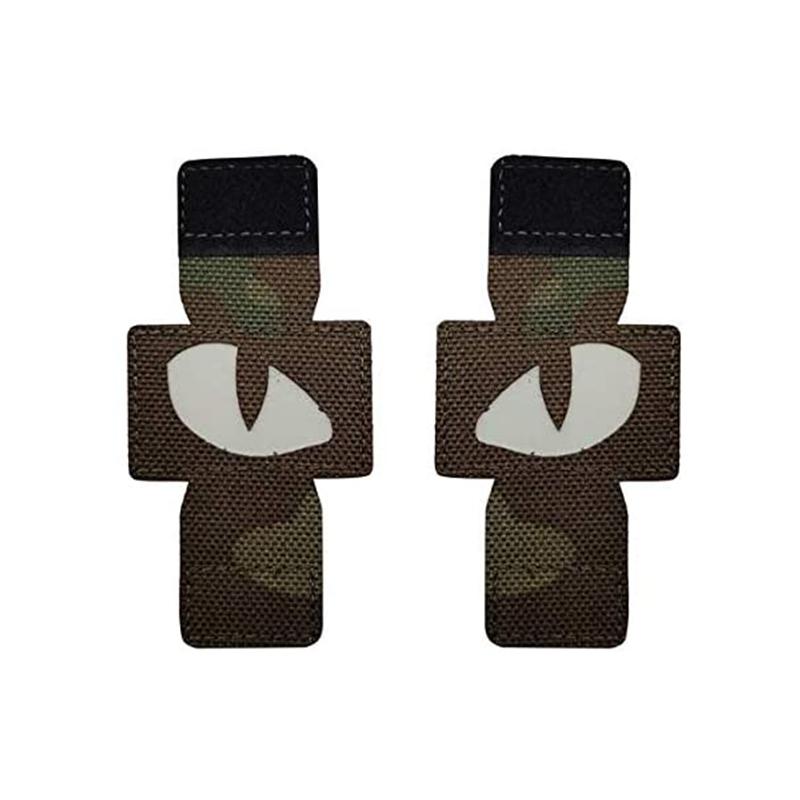 Katteøyne gløder i mørke Broderilapper Militært taktiske lappemerker Emblem Applikasjonskroklapper for klær Ryggsekktilbehør