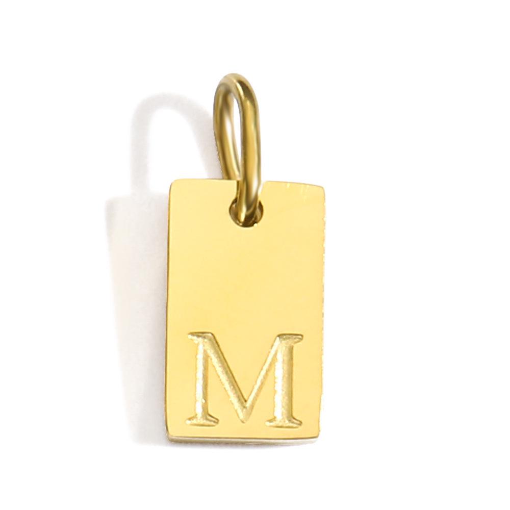 Gold-Plated Alphabet Pendant Accessories – 26 English Letters Stainless Steel for DIY Jewelry