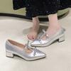 Increas Height Pointed Toe Riband Shoes Woman Flats Clogs Platform Crystal Dress Summer Creepers Rhinestone New Mary Janes Incre