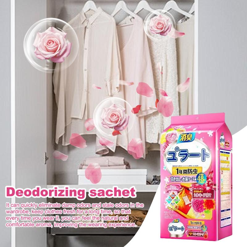 48pcs Wardrobe Deodorant Insect Repellent Camphor Balls Moisture-proof Wardrobe Deodorant Long-lasting Fragrance Repellent