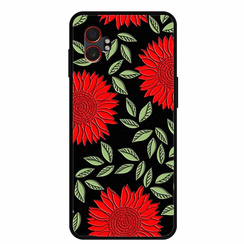 3D Emboss Case For Samsung Galaxy XCover7 Pro 5G Phone Case Flowers Silicone Soft Back Cover For Samsung Galaxy XCover7Pro Case