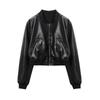 Giacca Autunnale in Ecopelle da Donna Stile Slim-fit Cappotto Ampio per il Lavoro Verde Premium