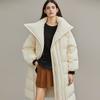 Elle 90 White Duck Down Long Down Jacket Winter Coat Lapel Thick Warm Elegant Outerwear Women outerwear EY36425