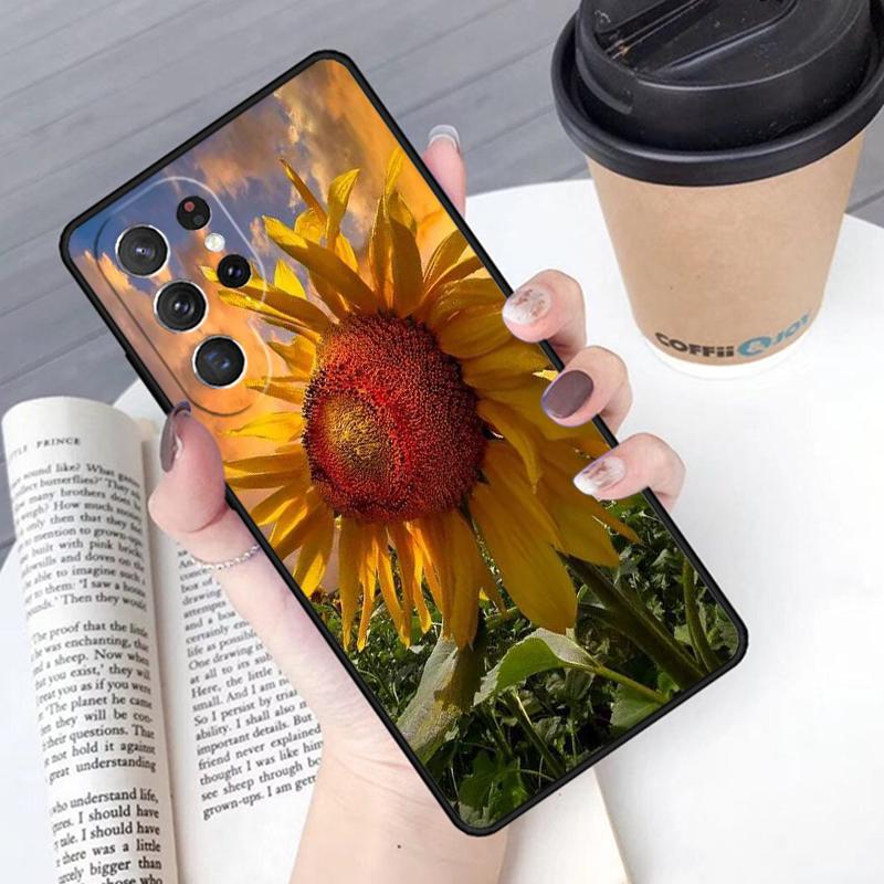 Beauty Yellow Sunflower phone case Cover For Samsung Galaxy S24 S25 Ultra S21 S22 Ultra S10E Note 10 Plus Note 20 FE S23