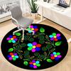 1pc Floral Mandala Design Chair Carpet for Office, Round Polyester Mat, Indoor Decor for Office, Easycare Fabric, Washable Non-slip Area Carpet