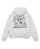 Escapefrom Happy Smile Rabbit Print Two-Way Zip-Up Hoodie White Melange