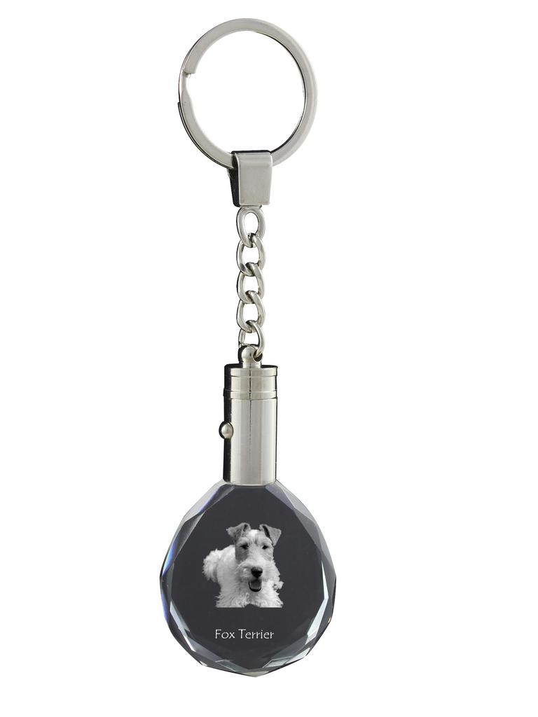 Fox Terrier Wire - Pendant with a Photo of a Dog, Crystal Key Ring In a Gift Box, a Unique Gift by Art-Dog
