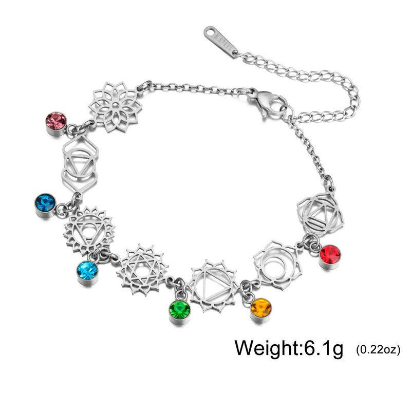 Women's Multi Pendant DIY Handmade Colorful Crystal Bracelet Versatile Decorative Jewelry Chain For Daily Wear And Gift