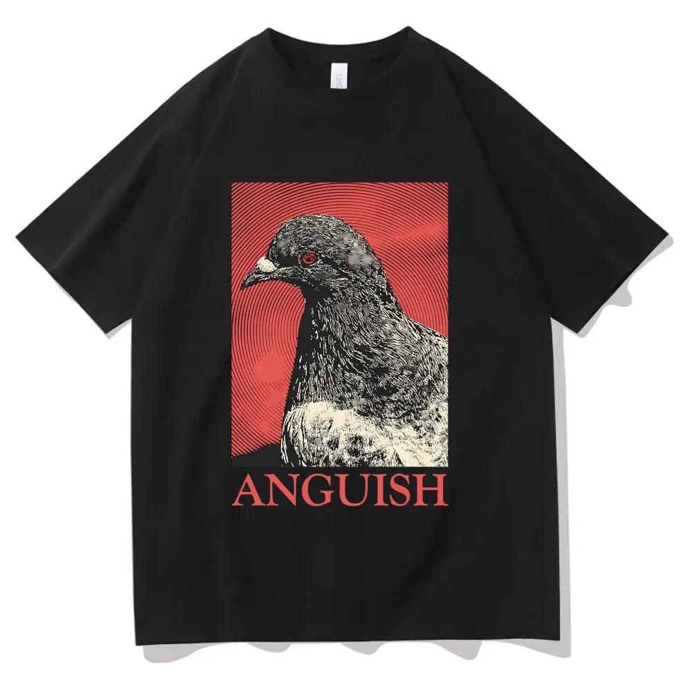 Anguish Tshirt Cute Funny Meme Pigeon Print T Shirts Summer Women Casual Short Sleeve Tshirt Vintage Tees