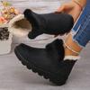 Women's Faux Fur Lined Short Snow Boots Thick Bottom Comfortable Cotton Boot Trendy Fashion Sleeve Boot Warm Cozy Fur Boot