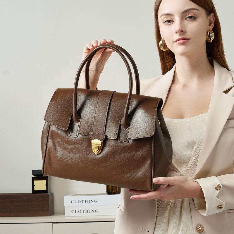 Briefcase Women's High-end Sense, Leather New Messenger Handbag To Work Commuter Women's Versatile Handbag Bag