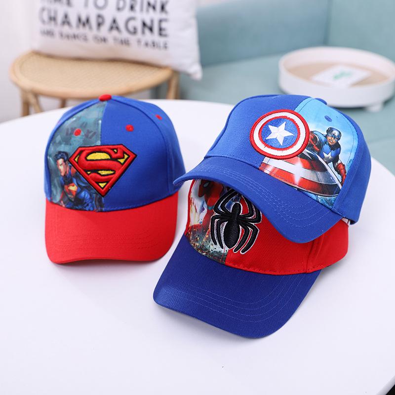 Spring And Autumn Children'S Hat Cartoon Embroidery Bat Cap Girl Sun Hat Boy Spider Baseball Cap
