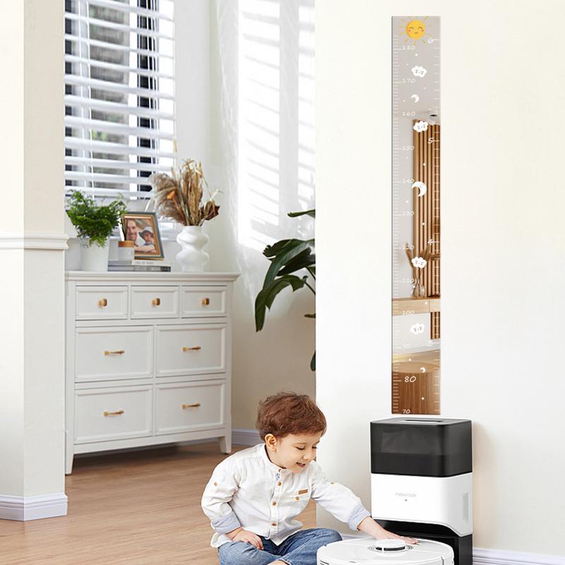 Height Growth Chart Ruler Shatterproof Acrylic Height Measurement Mirror Ruler Wall Decoration Full Body Mirror With Tape