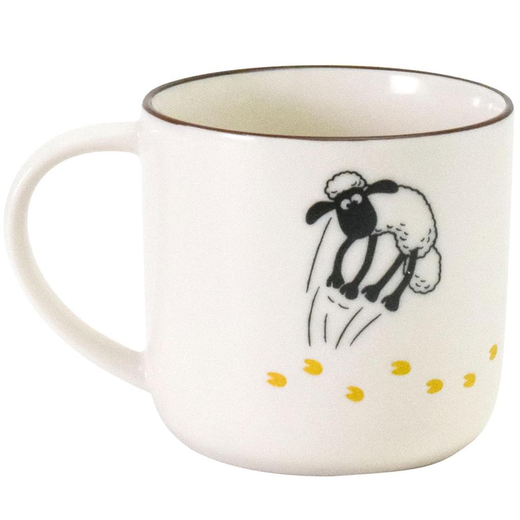 Shaun the Sheep Microwave and Dishwasher Home Family Mino Made in 246024 Mug, approx. 350ml, Safe, Tableware, Decor, Style, Yellow, Ware, Japan,