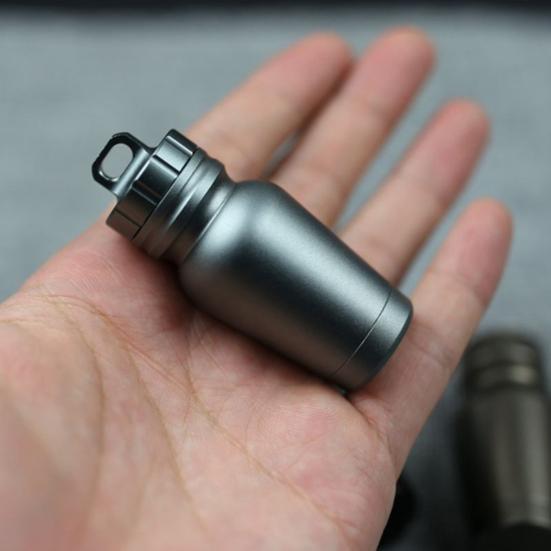 Aluminum Alloy Sealed Bottle Waterproof Capsule Pill Box Outdoor Firstaid Tool