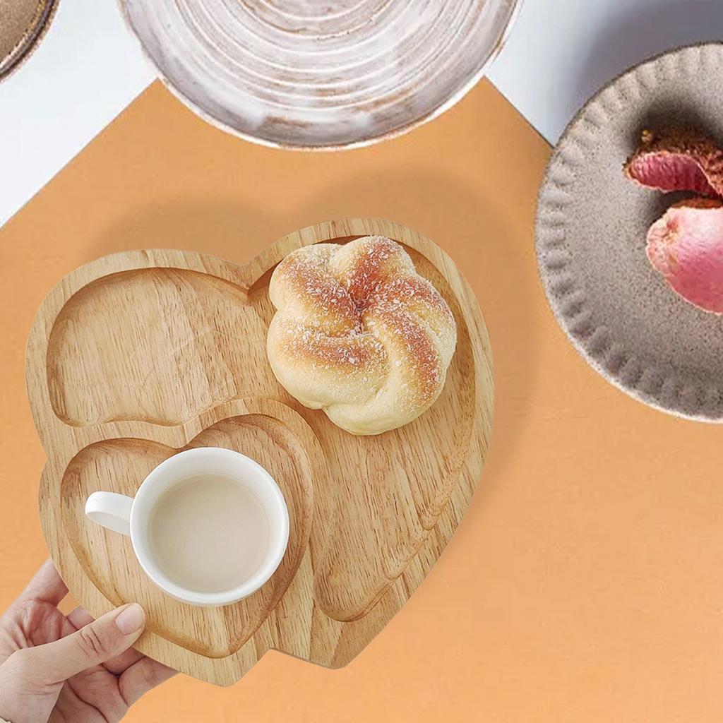 Wooden Serving Tray Heart Shaped Cheese Board Plate Dinner Plate Cake Plate Decorative Serving Platter Plate For Ware Plates
