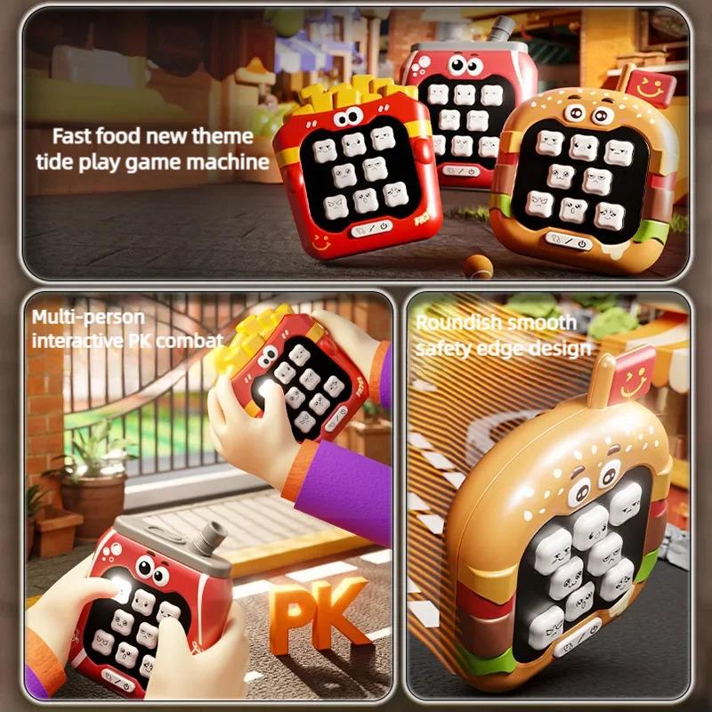 Fast Push Game Fidget Toys Quick Press Games Sensory Console Game Toys for Kids Adults,Cute Fast Food Series Speed Push Game