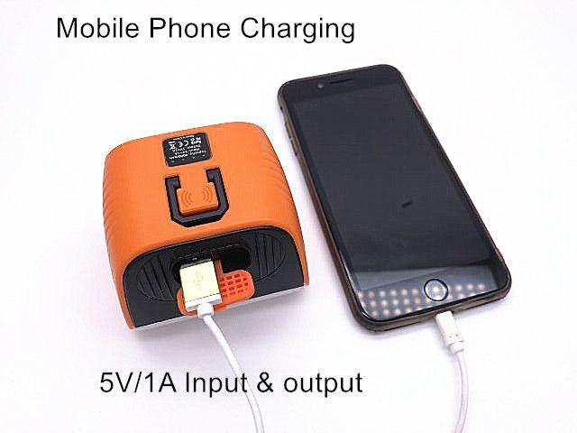 Lanterna da Campeggio Impermeabile per Illuminazione Esterna & Power Bank da 4000 mAh Arancione