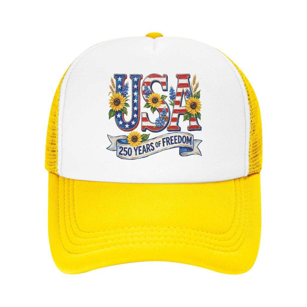 Years of Freedom Mesh Baseball Cap Adult Sport Sun Caps Independence Day Hats Adjustable Summer Trucker Caps