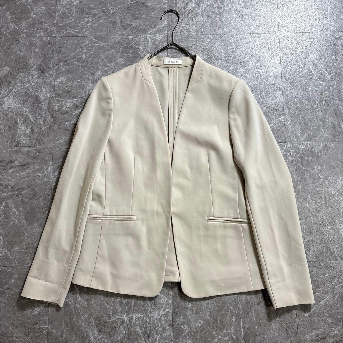 PLST Collarless Jacket S Beige Ceremony Business