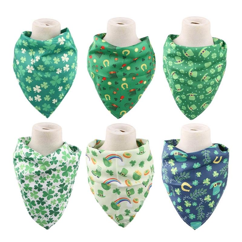Dog Top Hat Collar Holiday Shamrocks for Small Medium Girl Dogs Cats Dog Collar Necklaces Kerchief Costumes