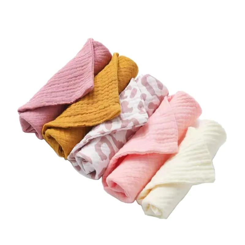 5 Pcs Baby Cotton Square Towels Infant Wash Hand Face Wipes Washcloth Facecloth Handkerchief Muslin Cloth Feeding Bib