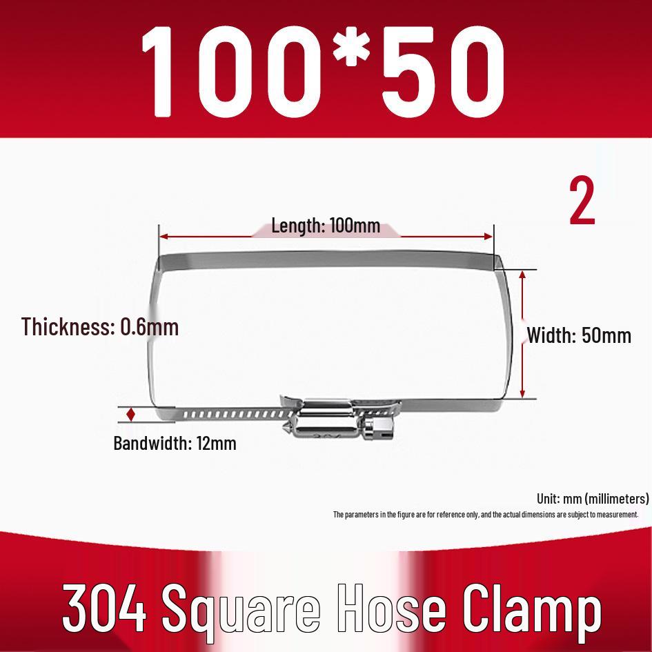 Kwadratowa obejma U-bolt ze stali nierdzewnej 304 do mocowania kabli fotowoltaicznych, węży, korytek kablowych i rur.