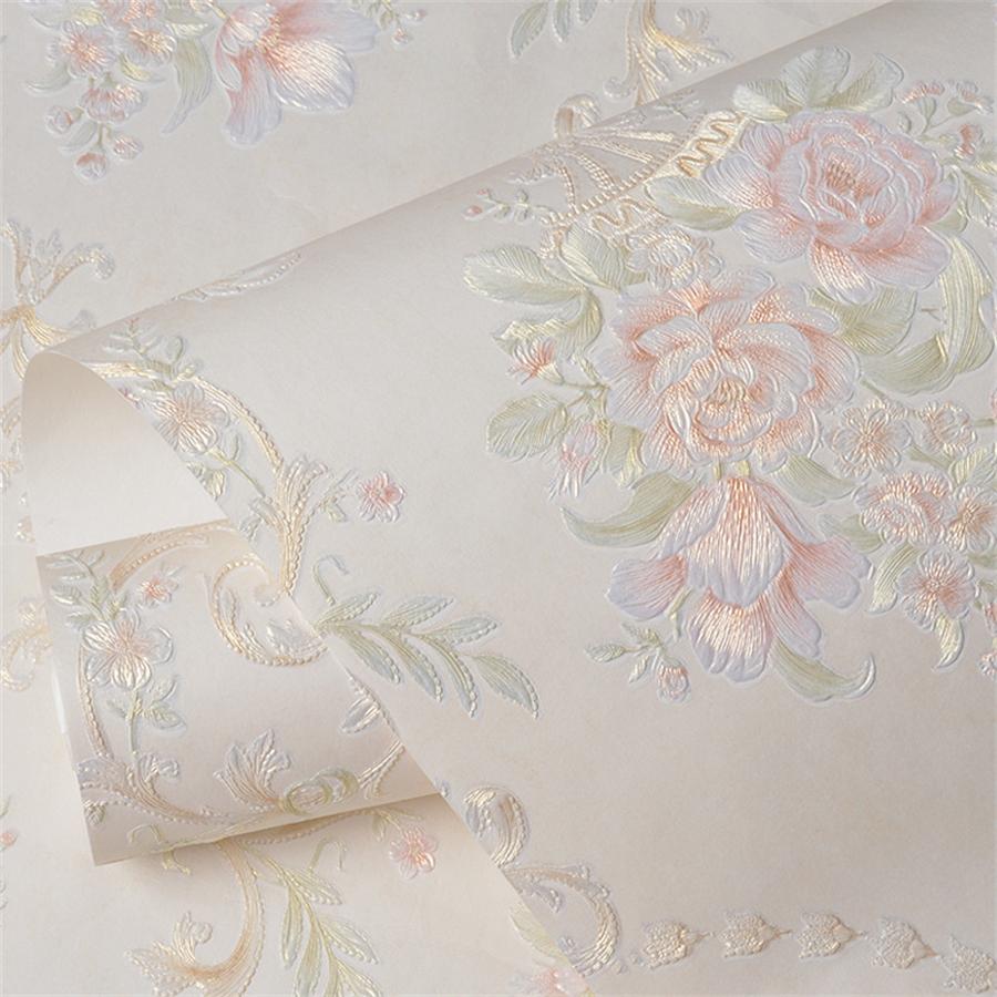 

Европейские обои самоклеящиеся пасторальные цветы роскошные наклейки на стену самоклеящиеся спальня гостиная дом фоновая стена wal 53cmx5m