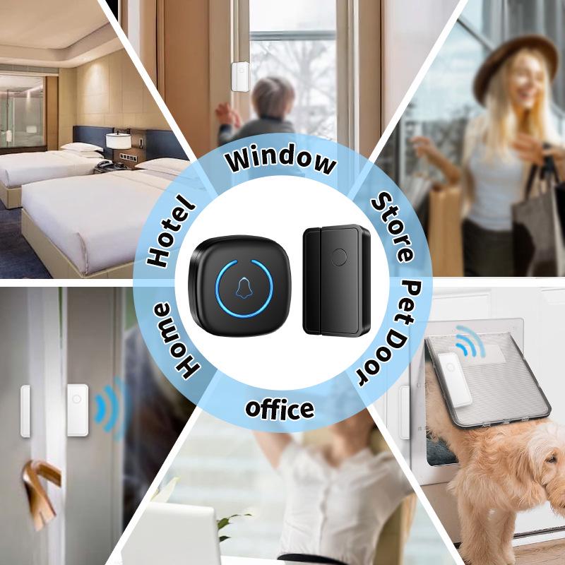 LED Wireless Door Alarm & Doorbell Sensor for Home, Office & Business