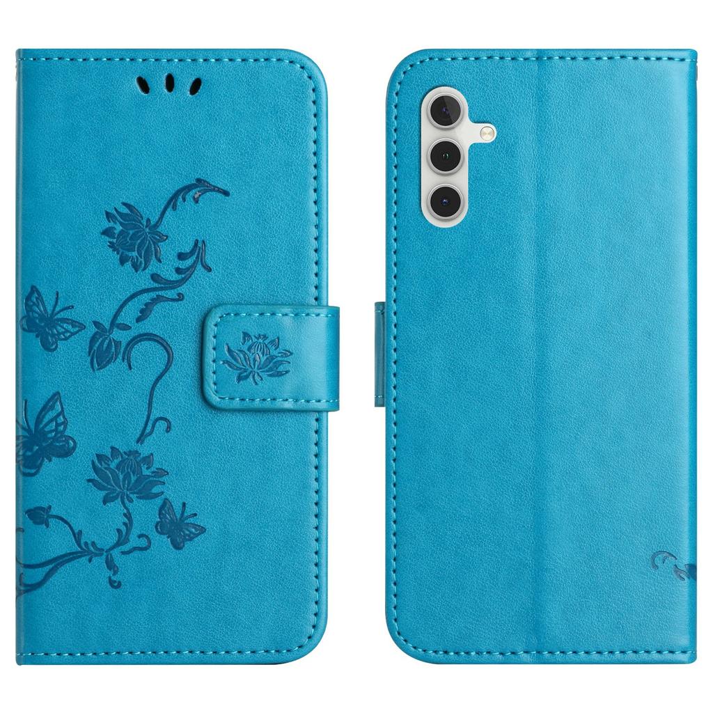For Samsung Galaxy A56 5G/M56 5G Case Wallet Stand Imprinted Butterfly Flower PU Leather Phone Cover