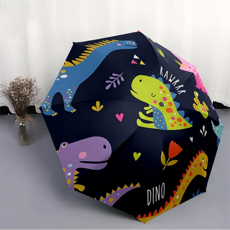 1pc Dino Rawr Fashionable Automatic Opening/Closing Folding Umbrella with 8 Bones, Windproof Portable, Daily Use169