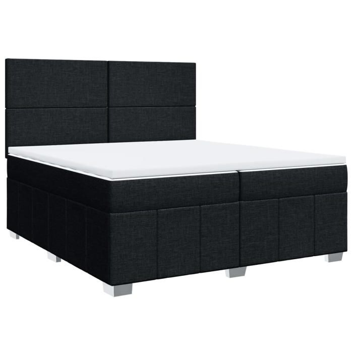 Maison Exclusive - Sommier à lattes de lit avec matelas Noir 200x200 cm Tissu