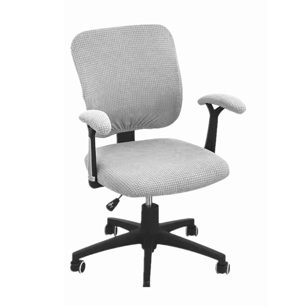 Solid Color Office Chair Covers Polyester Elastic Computer Split Seat Cover Stretchable Dustproof Chair Seat Slipcovers